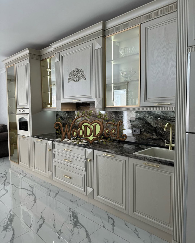 کابینت ترکیبی نئوکلاسیک و ممبران با طراحی لوکس و مدر