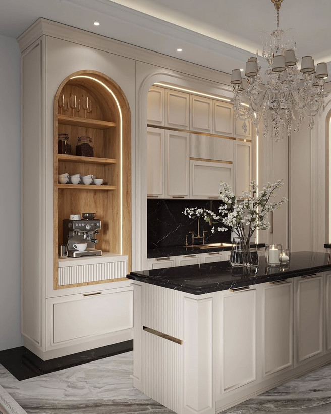 کابینت نئوکلاسیک مدرن با طراحی مدرن آشپزخانه
