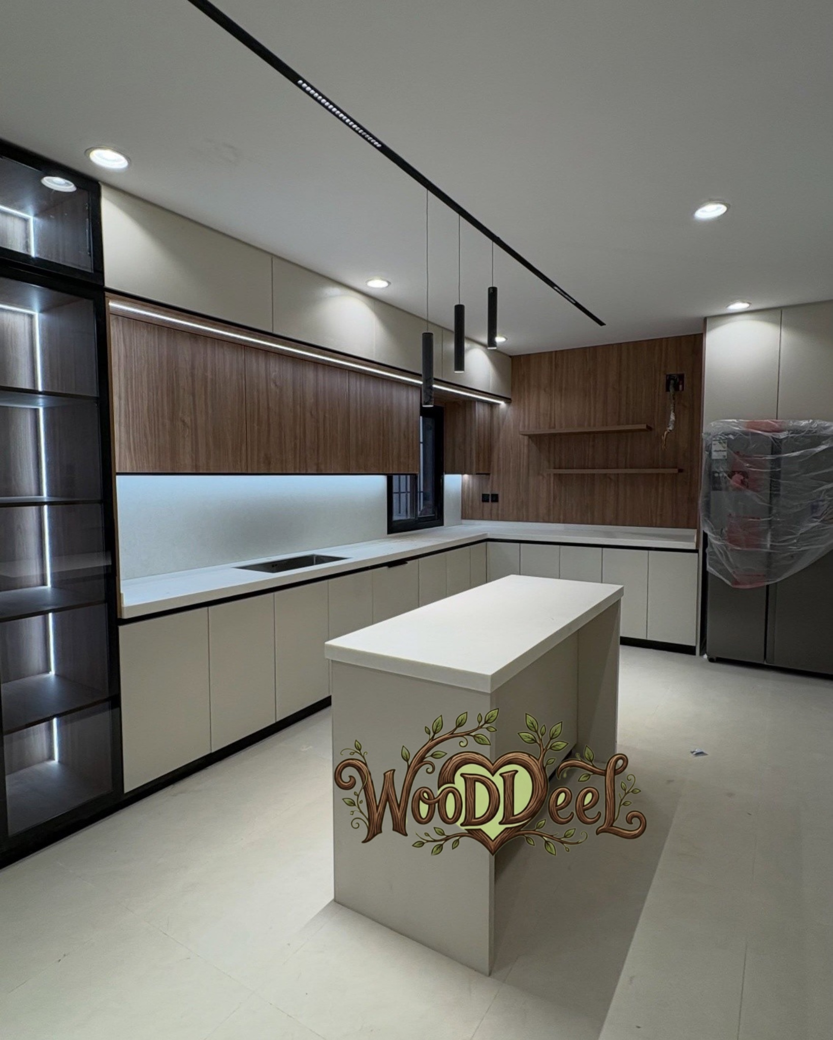 کابینت سوپر مات آنتی فینگر اجرا شده توسط وودل